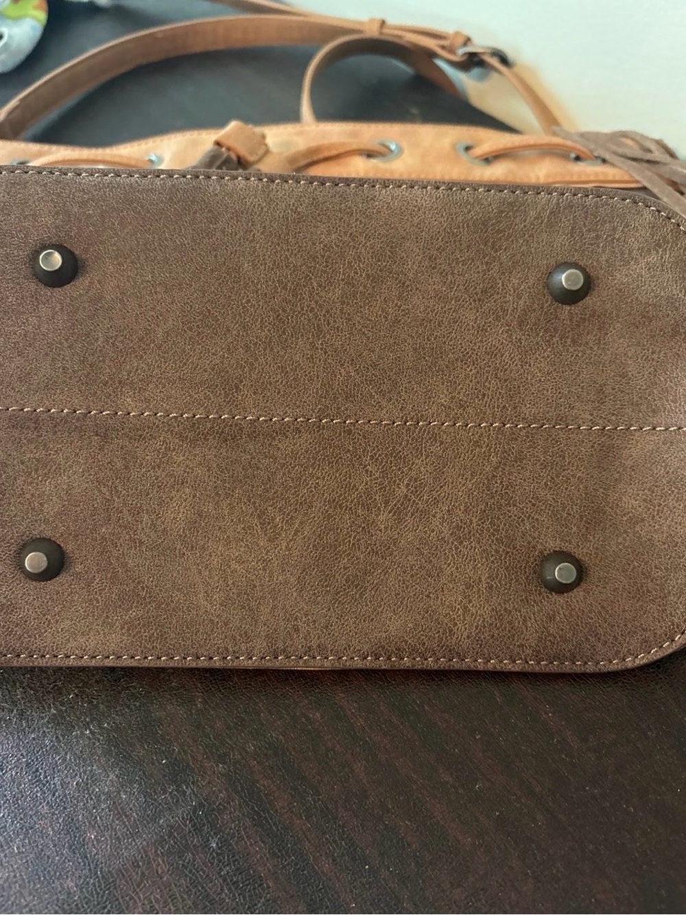 Montana West Brown and Tan Suede Fringe Shoulder Bag with Turquoise Embroidery - Picture 8 of 8